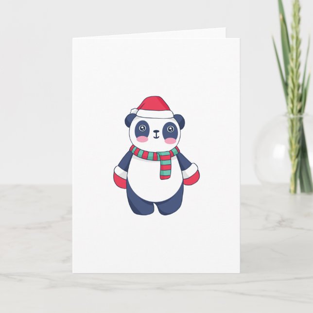 Christmas Panda Karte (Vorderseite)
