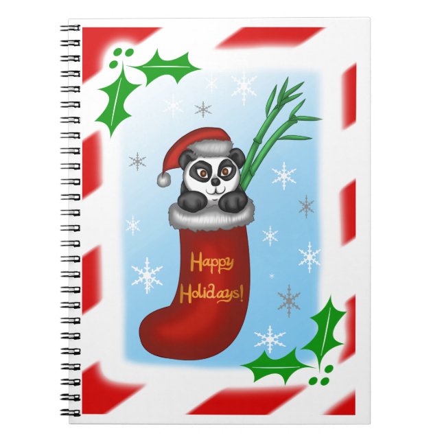 Christmas Panda Notizblock (Vorderseite)