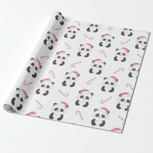 Christmas Panda Pattern Geschenkpapier