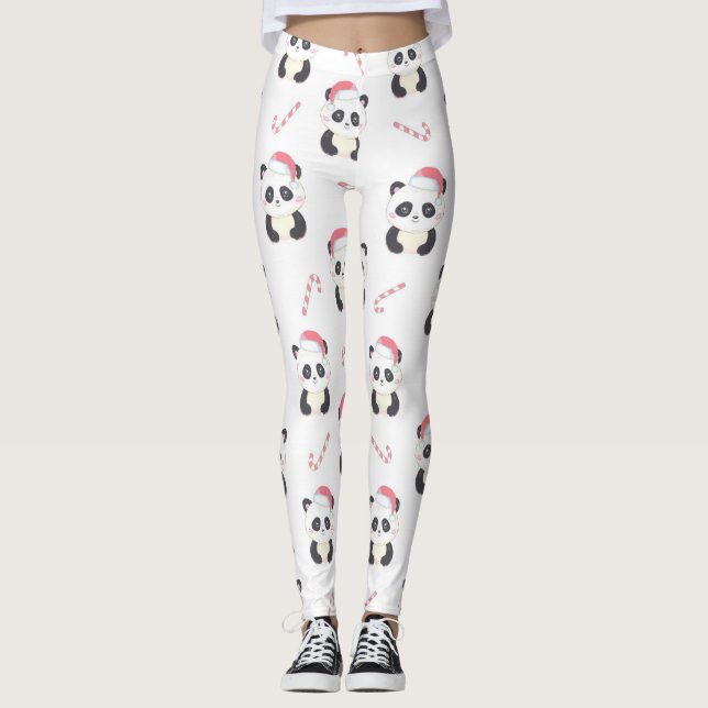 Christmas Panda Pattern Leggings (Vorderseite)