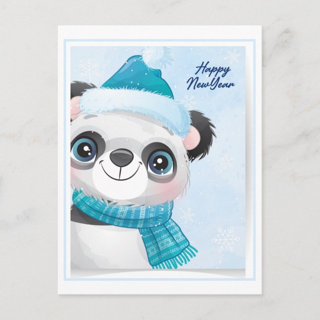 Christmas Panda Postkarte (Vorderseite)