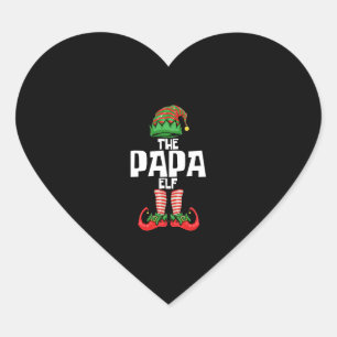 Christmas Papa Elf Vater Herz-Aufkleber