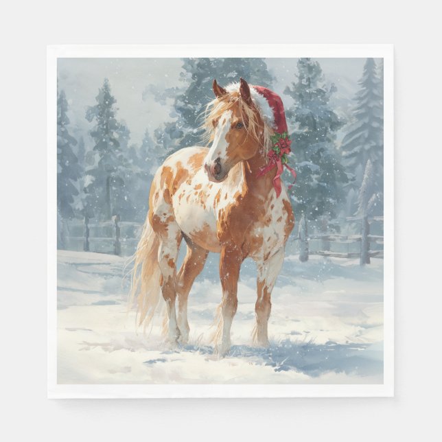 Christmas Paper Napkin/Beautiful Appalossa Horse  Serviette (Vorderseite)