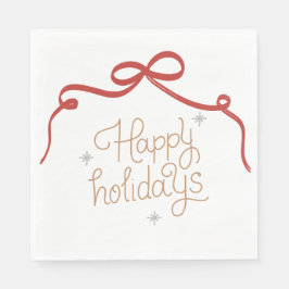 Christmas Paper Napkin with Bold Holiday Symbols Serviette