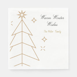 Christmas Paper Napkin with Minimalist Trees  Serviette