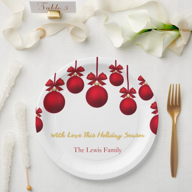 Christmas Paper Plates– Holiday Party Table Esse Pappteller (Hochzeit)