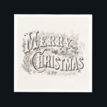 CHRISTMAS PAPIER NAPKIN : VINTAGE MERRY CHRISTMAS SERVIETTE<br><div class="desc">CHRISTMAS PAPIER NAPKIN : VINTAGE MERRY CHRISTMAS</div>