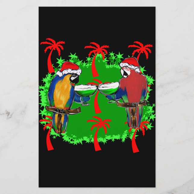 CHRISTMAS PARROTS BRIEFPAPIER (Vorderseite)
