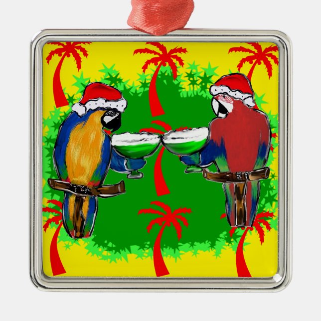CHRISTMAS PARROTS ORNAMENT AUS METALL (Vorne)