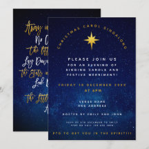 Christmas Party Carol Singalong Midnight Blue Gold
