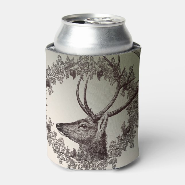 Christmas Party Floral Reindeer Golden Winter Dosenkühler (Kanne Vorderseite)