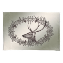 Christmas Party Floral Reindeer Golden Winter Kissenbezug
