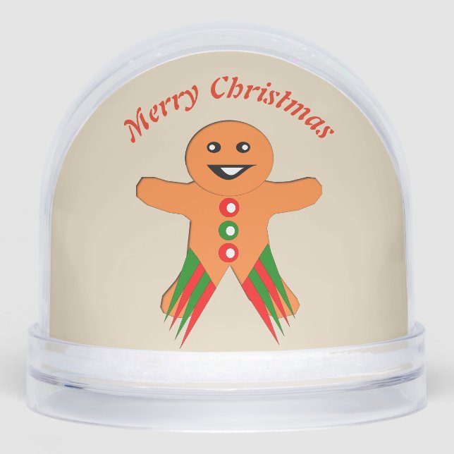 Christmas Party Gingerbread Man Custom Schneekugeln (Vorderseite)