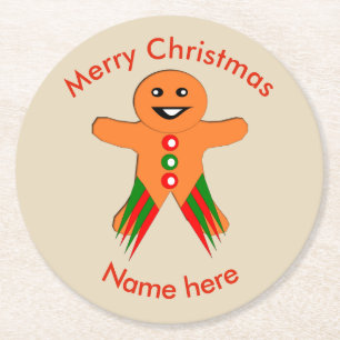 Christmas Party Gingerbread Man Paper Untersetzer