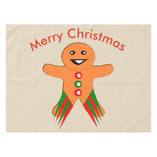 Christmas Party Gingerbread Man Tableclout Tischdecke (Vorderseite (Horizontal))