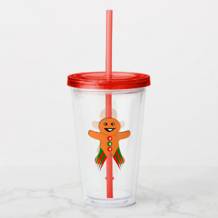 Christmas Party Gingerbread Mann Acryltrinkbecher