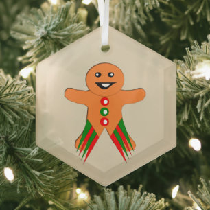 Christmas Party Gingerbread Mann Ornament Aus Glas