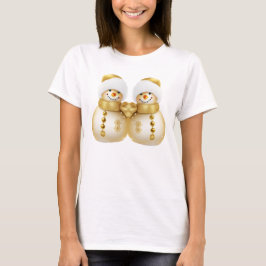 Christmas Party Golden Snowman Winter Holiday T-Shirt
