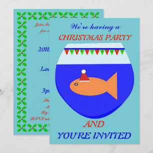 Christmas Party Goldfish Custom lädt Einladung