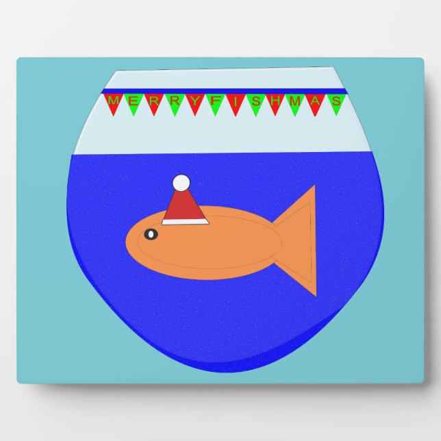 Christmas Party Goldfish Plaque Fotoplatte (Vorderseite)