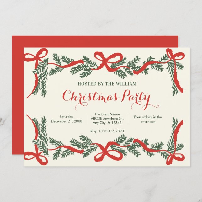 Christmas Party Invitation (Devant / Derrière)