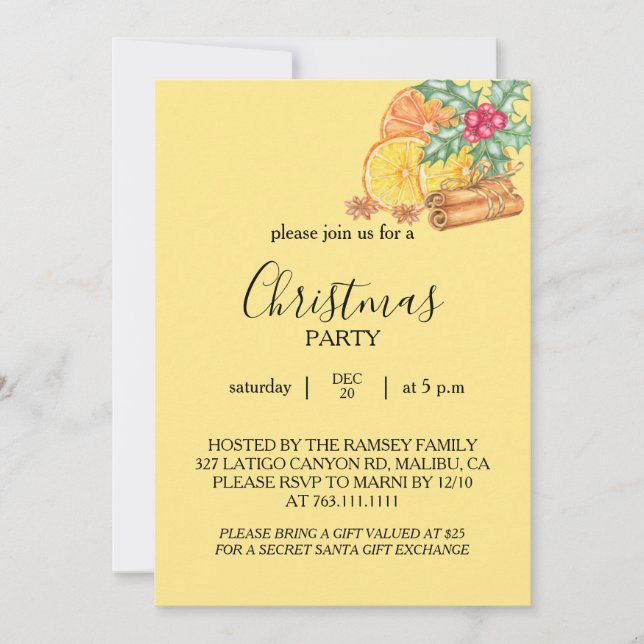 Christmas Party Invitation Card (Devant)