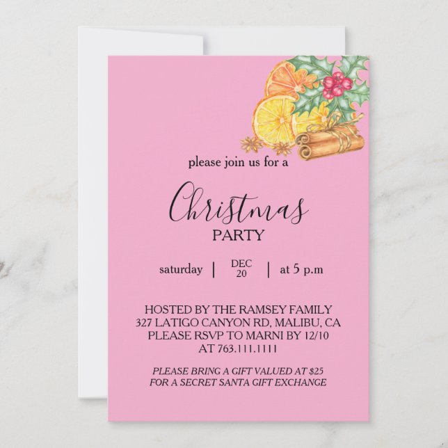 Christmas Party Invitation Card Einladung (Vorderseite)