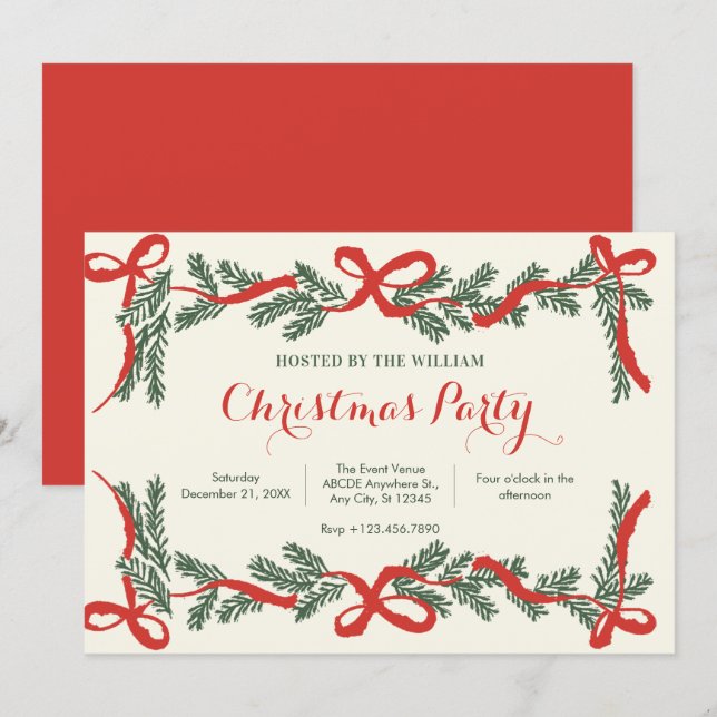 Christmas Party Invitation Einladung (Vorne/Hinten)