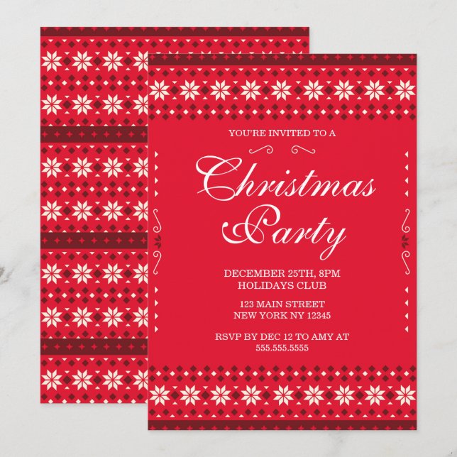 Christmas Party Invitation Einladung (Vorne/Hinten)