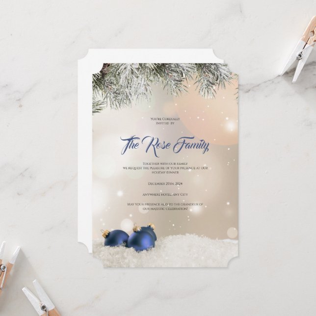 Christmas Party Invitation, Holiday Greetings Card Einladung (Vorderseite/Rückseite Beispiel)