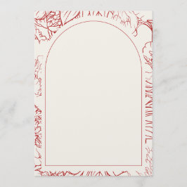 Christmas party invitation, red intricate frame einladung