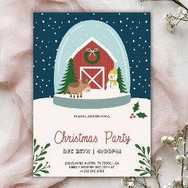Christmas party Invitation with a cozy barn Einladung