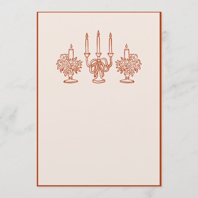 Christmas party invitation with red candle holders einladung (Vorderseite)