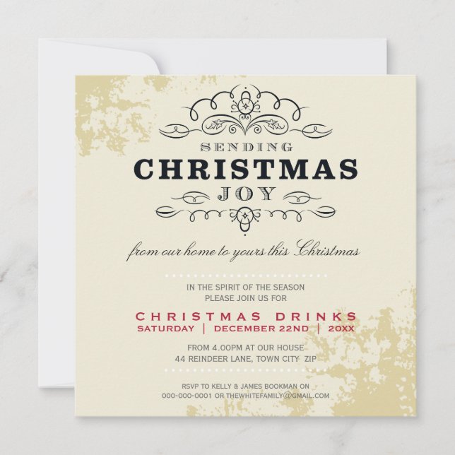 CHRISTMAS PARTY INVITE :: Weihnachtsfreude senden  Einladung (Vorderseite)