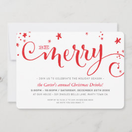 CHRISTMAS PARTY Moderne lustige rote Typografie BE Feiertagskarte
