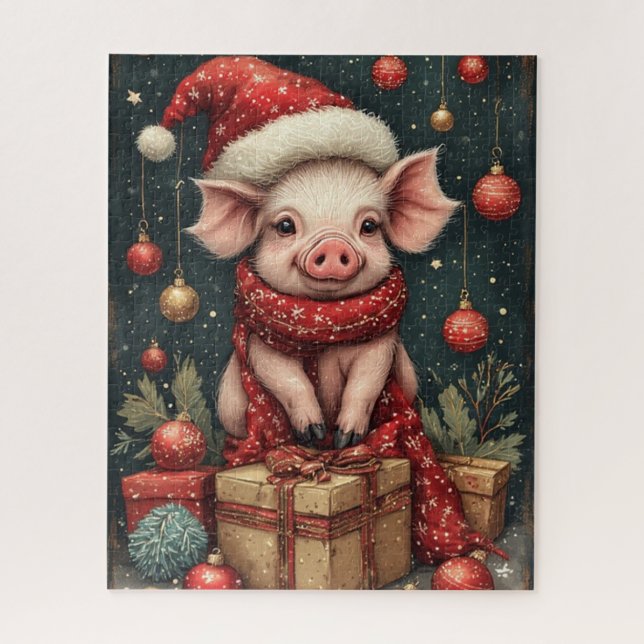 Christmas Party Pig Puzzle (Vertikal)