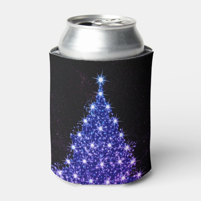 Christmas Party Pink Blue Tree Winter Black Rustic Dosenkühler (Kanne Vorderseite)