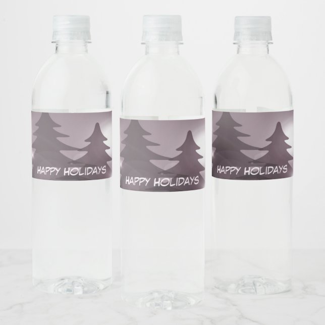 Christmas Party Pink Trees Holiday Winter Elegant (Flaschen)