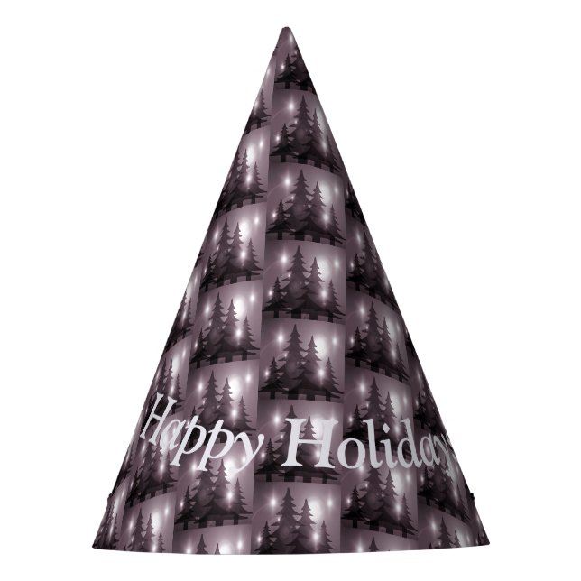 Christmas Party Pink Trees Holiday Winter Elegant Partyhütchen (Vorderseite)