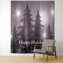Christmas Party Pink Trees Holiday Winter Elegant Wandteppich