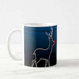 Christmas Party Reindeer Tree Blue Sky Shiny Stars Kaffeetasse