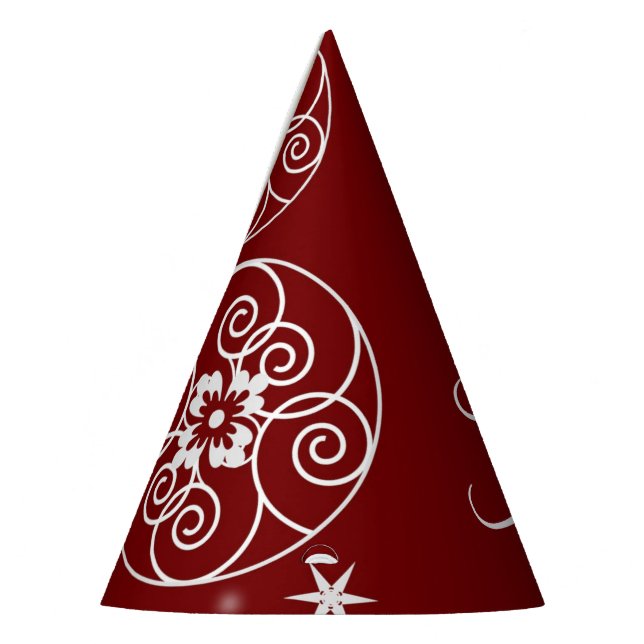 Christmas Party White Ornaments Stars Red Elegant Partyhütchen (Links)