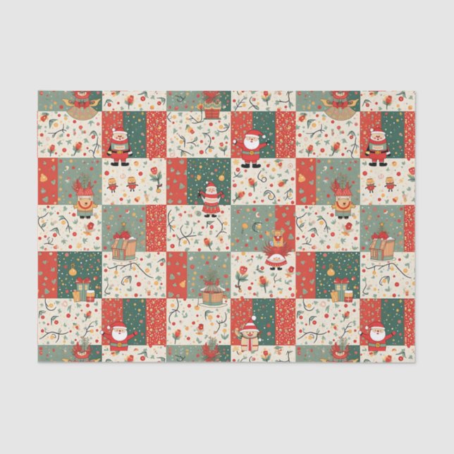 Christmas Patchwork Quilt Seidenpapier (Vorderseite)