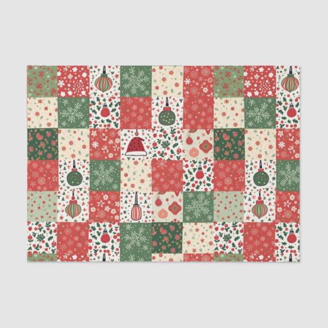 Christmas Patchwork Quilt Seidenpapier (Vorderseite)