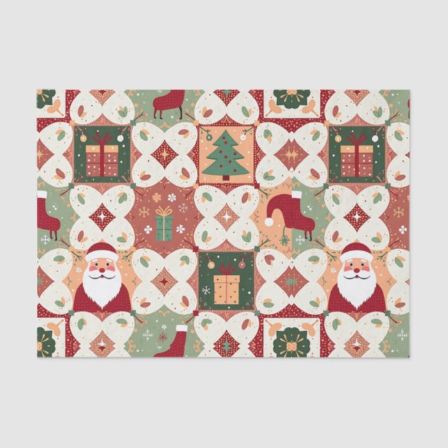 Christmas Patchwork Quilt Seidenpapier (Vorderseite)