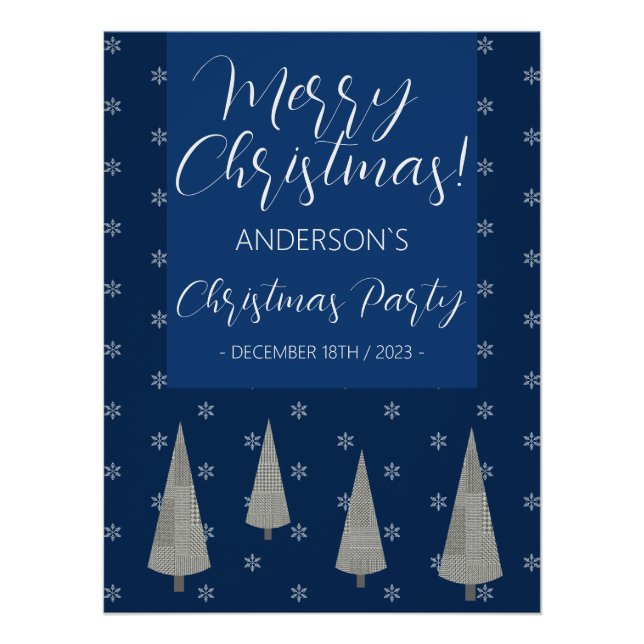 Christmas Patry Merry Tree Hahnentrittmuster Patte Poster (Vorderseite)