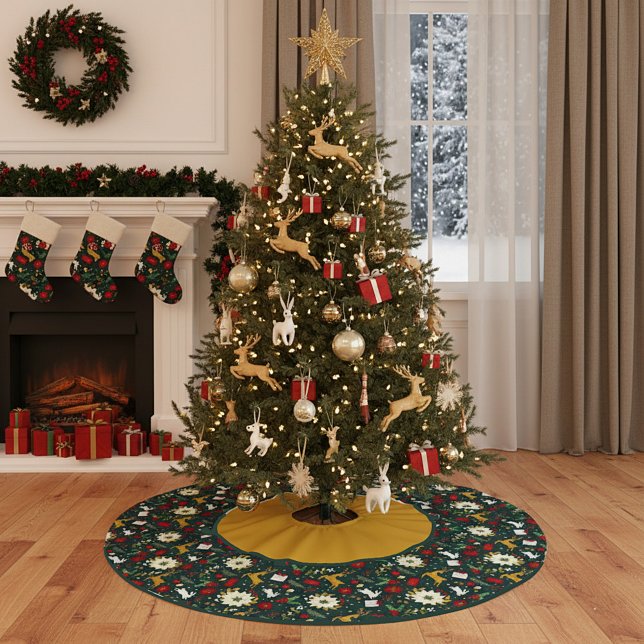 Christmas pattern    brushed polyester tree skirt weihnachtsbaumdecke (Von Creator hochgeladen)