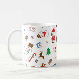 Christmas pattern icon santa tree happy gift Mug