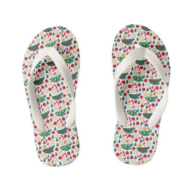 Christmas Pattern Pair of Flip Flops (Fußbett)