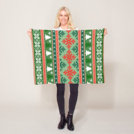 CHRISTMAS PATTERN THROW BLANKET FLEECEDECKE